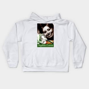 Sophia Loren Collage Portrait Kids Hoodie